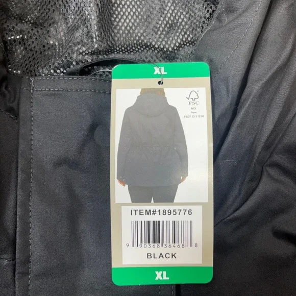 Hunter Ladies Water Resistant Cotton Smock Jacket Black XL Hooded Drawstring - Picture 4 of 6